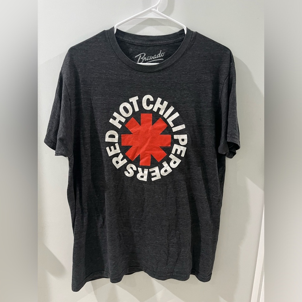 Bravado Graphic Tee with Red Hot Chili Peppers Emblem, size large